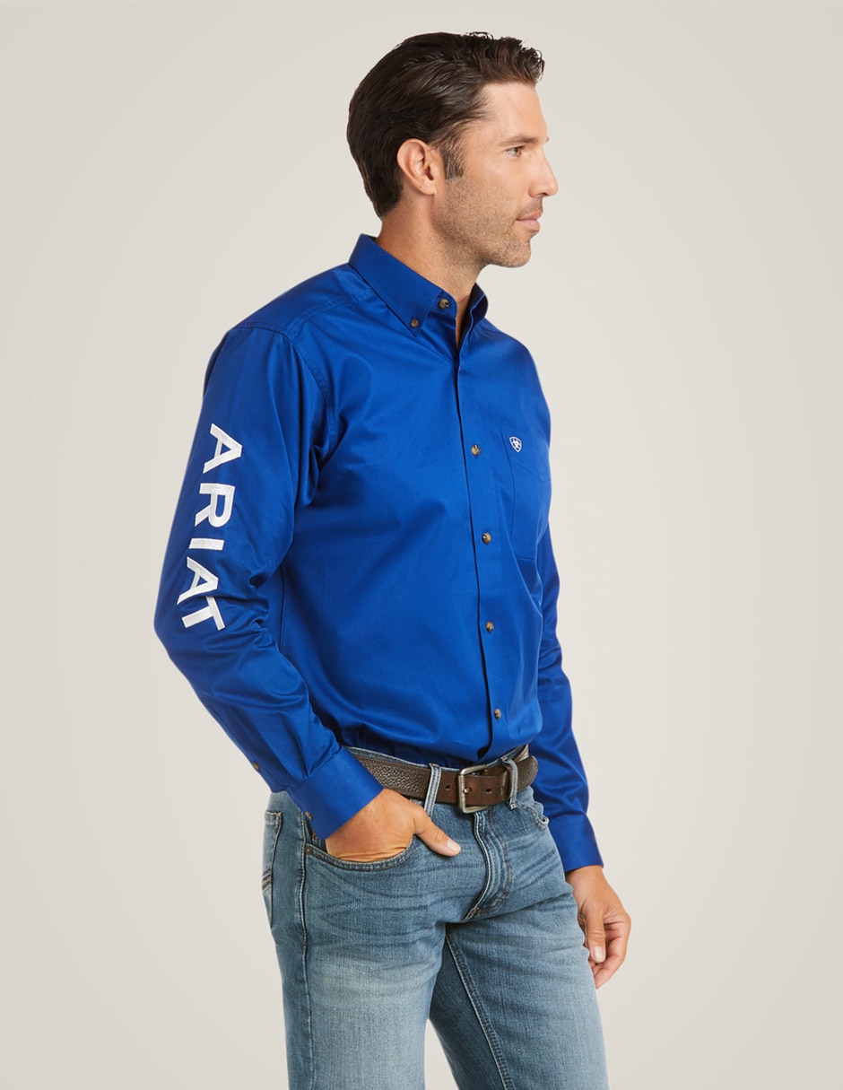 Camisa casual de algodón manga larga para hombre