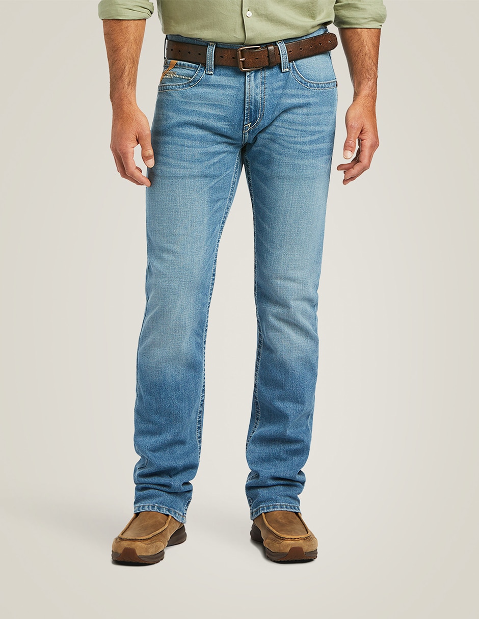 Jeans bota deslavado para hombre