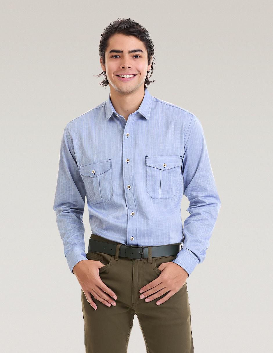 Camisa business casual de algodón manga larga para hombre Camisa business casual de algodón manga larga para hombre