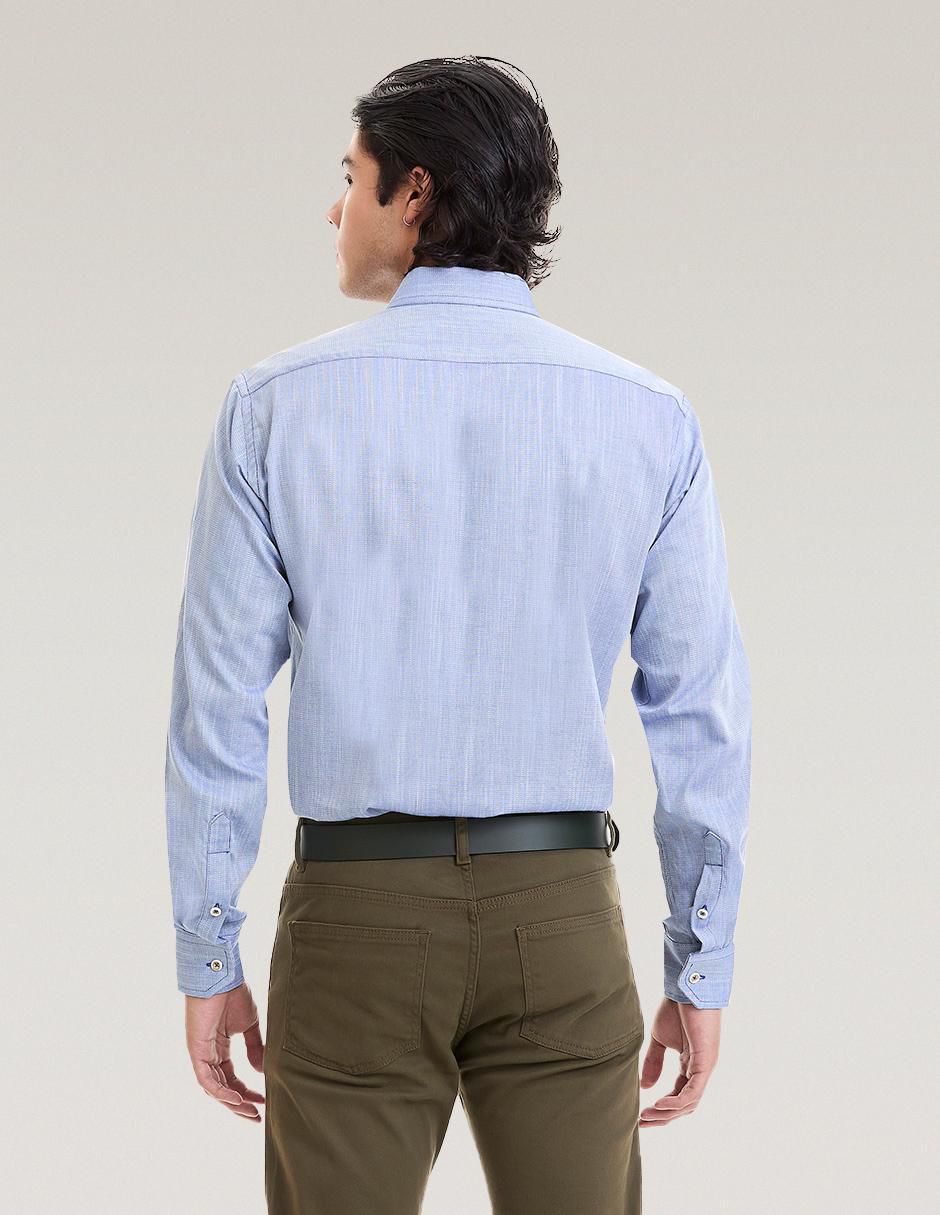Camisa business casual de algodón manga larga para hombre