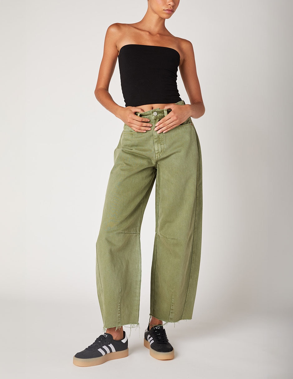 Jeans relaxed wide leg corte cintura para mujer 5