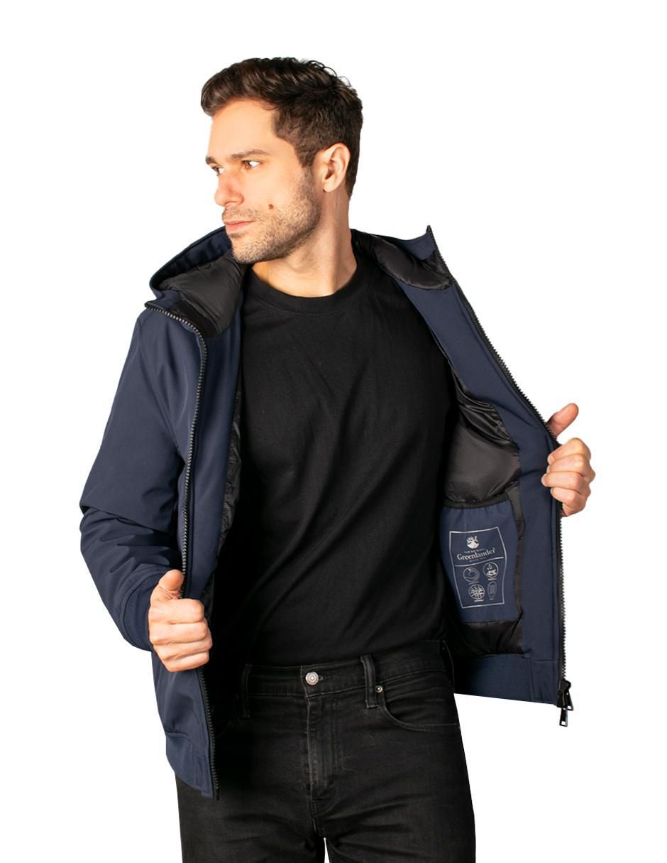 Chamarra casual Greenlander impermeable con capucha para hombre
