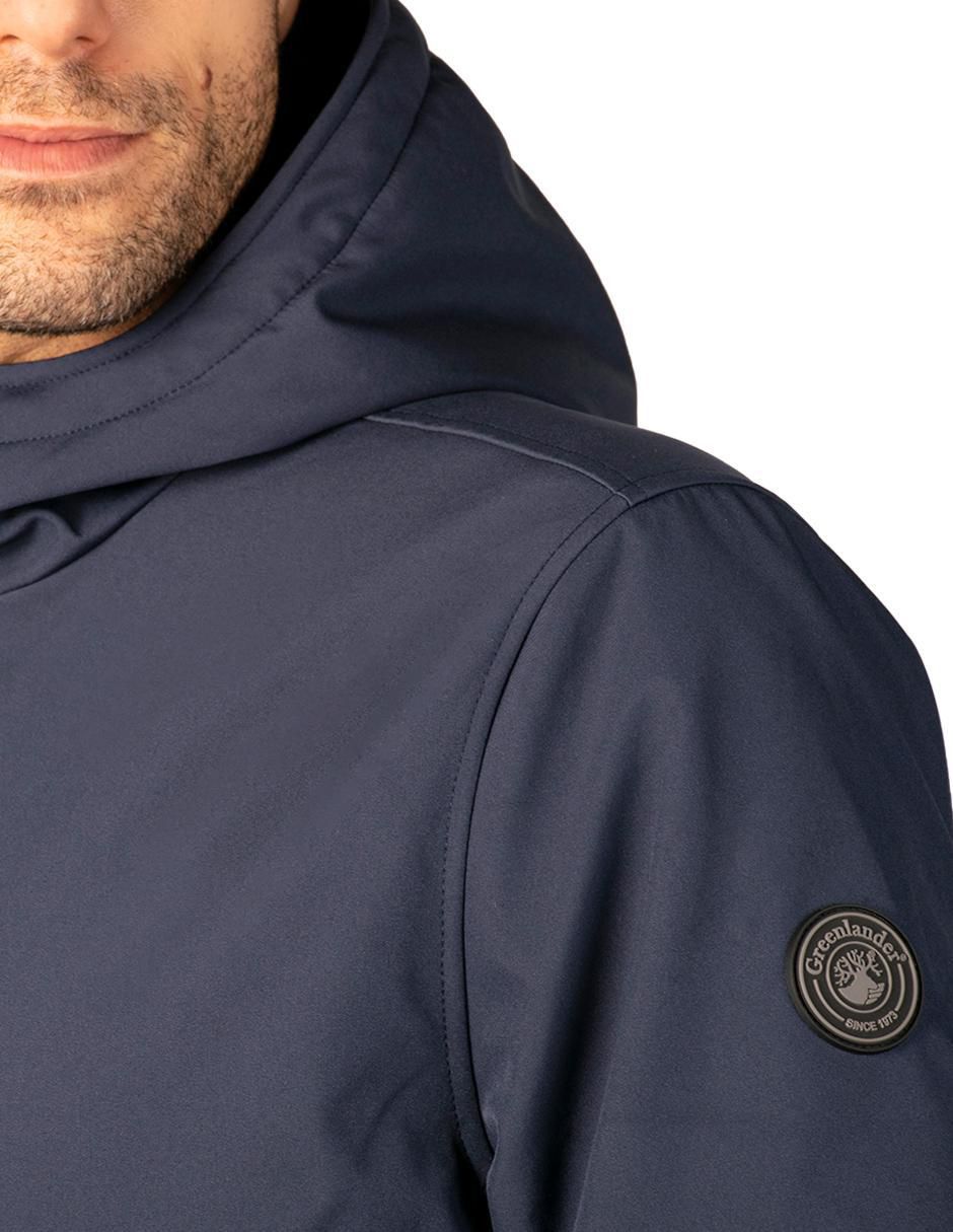 Chamarra casual Greenlander impermeable con capucha para hombre