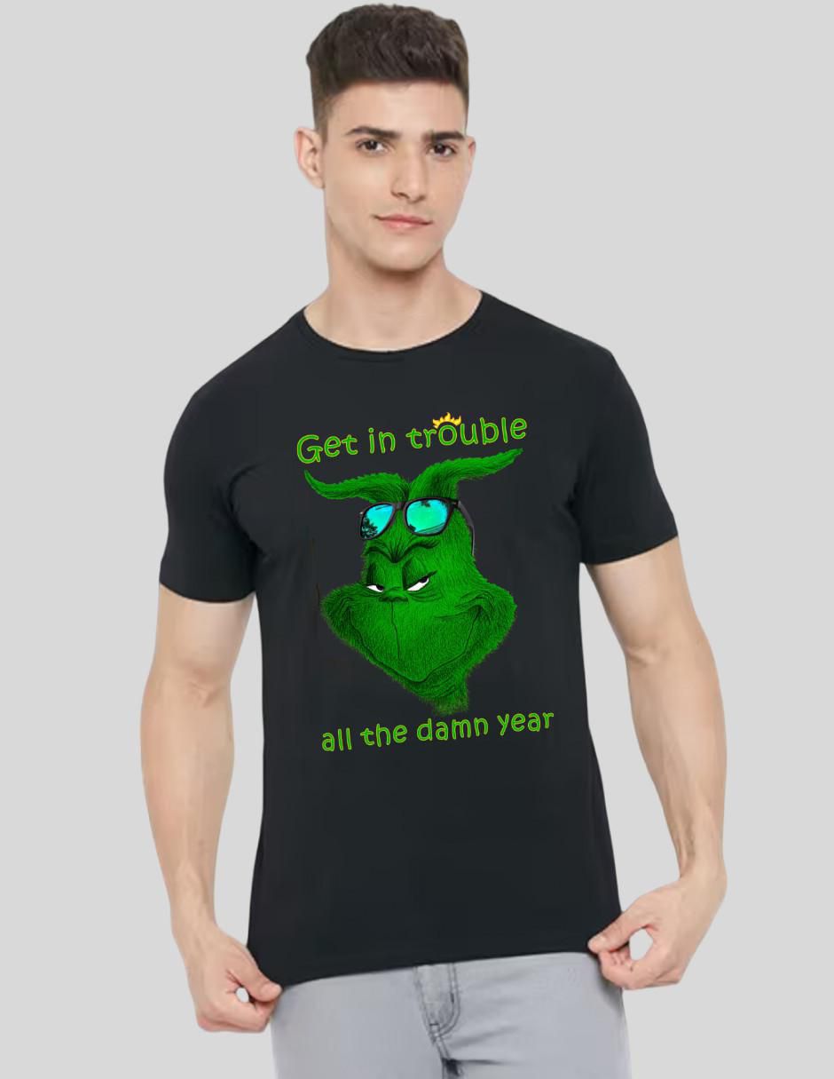 Playera slim grinch for all year cuello redondo para hombre 1