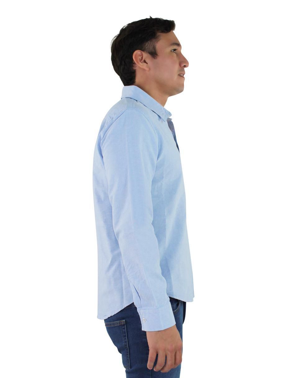 Camisa casual de algodón manga larga para hombre 5