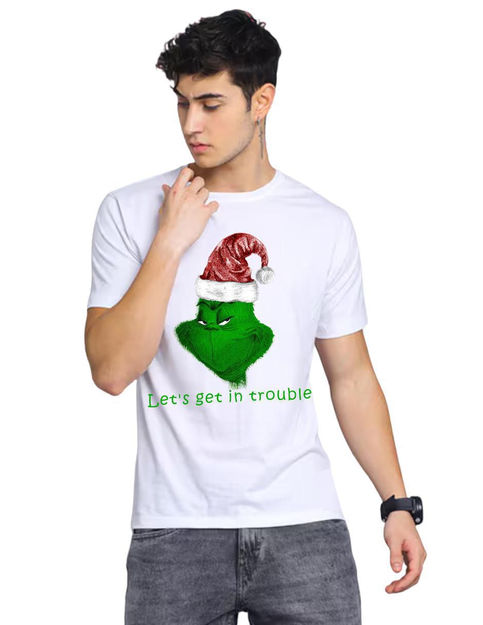 Playera Grinch Navidad Christmas Santa Claus cuello redondo para hombre Playera Grinch Navidad Christmas Santa Claus cuello redondo para hombre