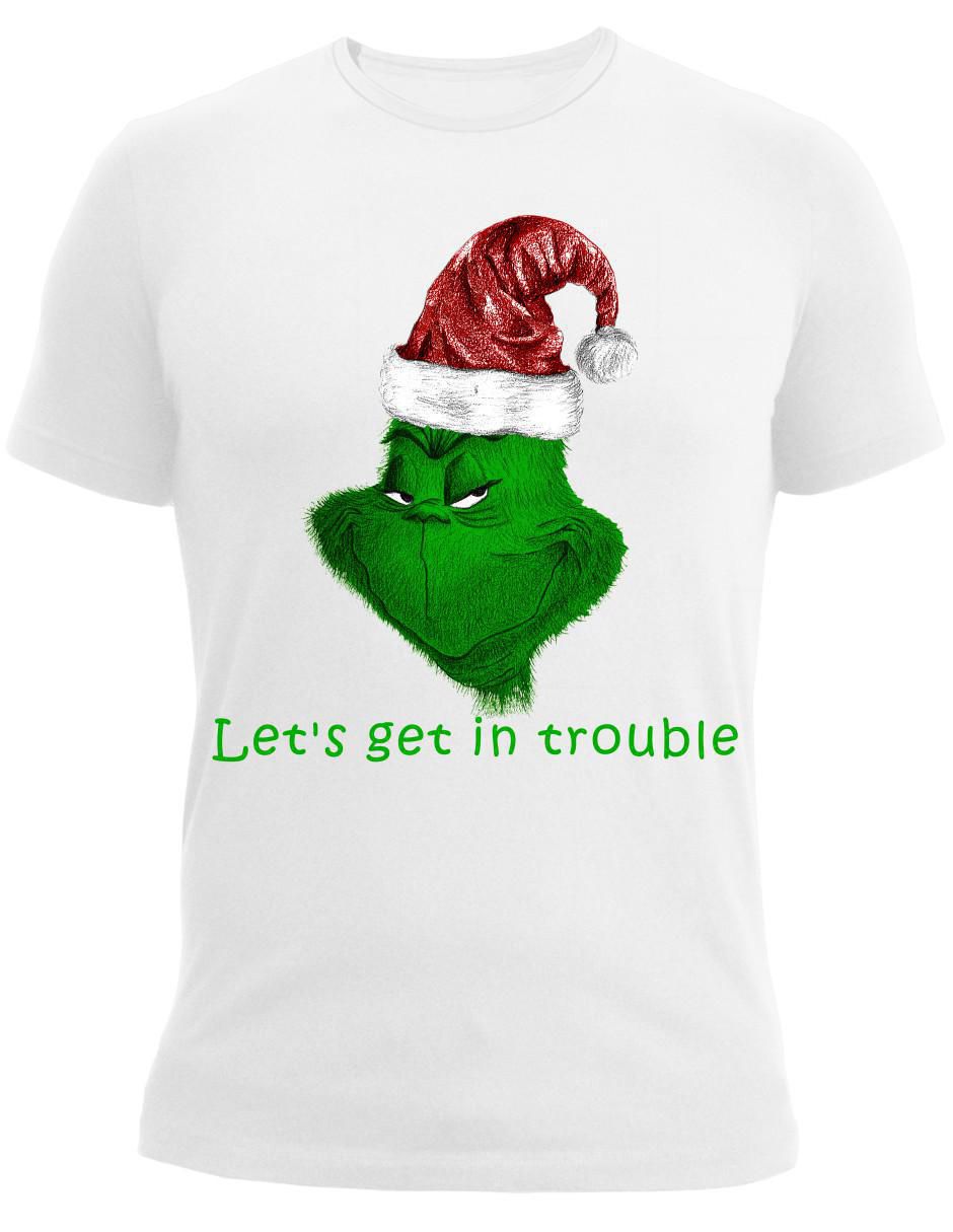 Playera Grinch Navidad Christmas Santa Claus cuello redondo para hombre 4