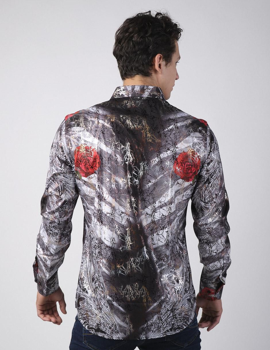 Camisa casual manga larga para hombre