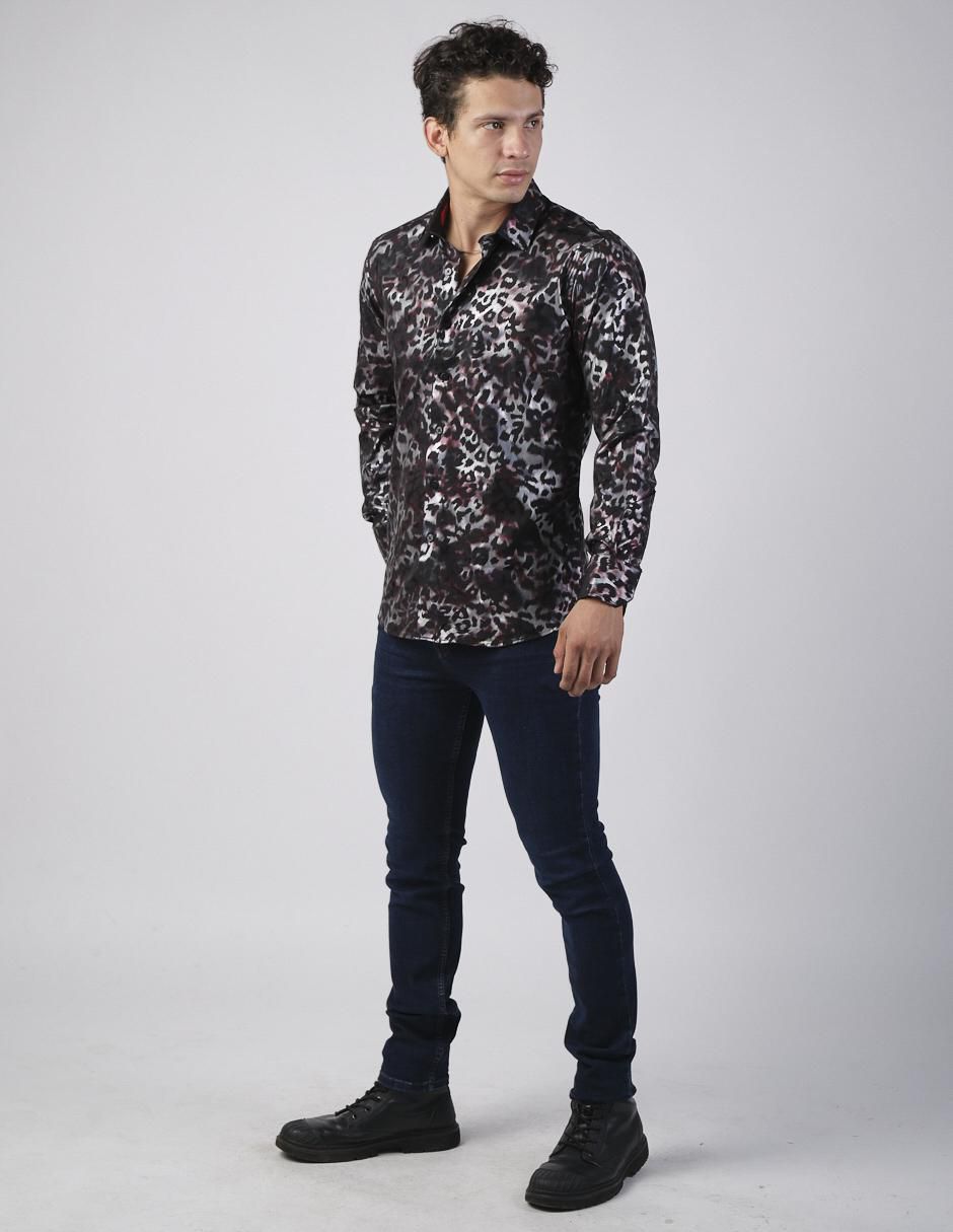 Camisa casual manga larga para hombre