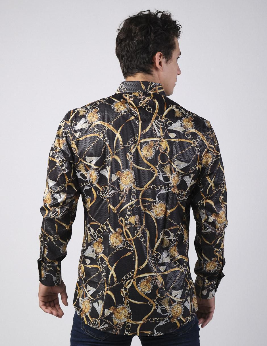 Camisa casual manga larga para hombre