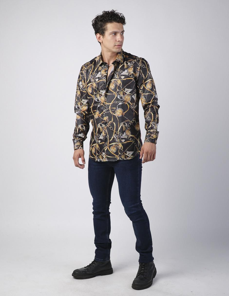 Camisa casual manga larga para hombre