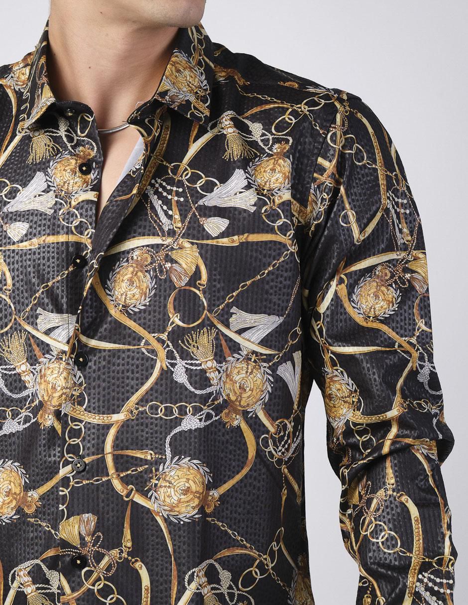 Camisa casual manga larga para hombre