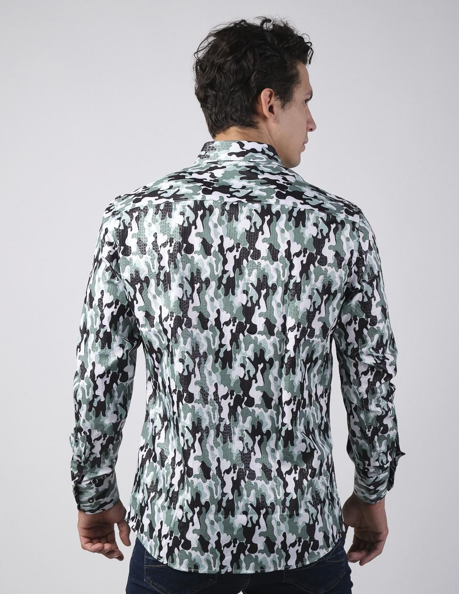 Camisa casual manga larga para hombre