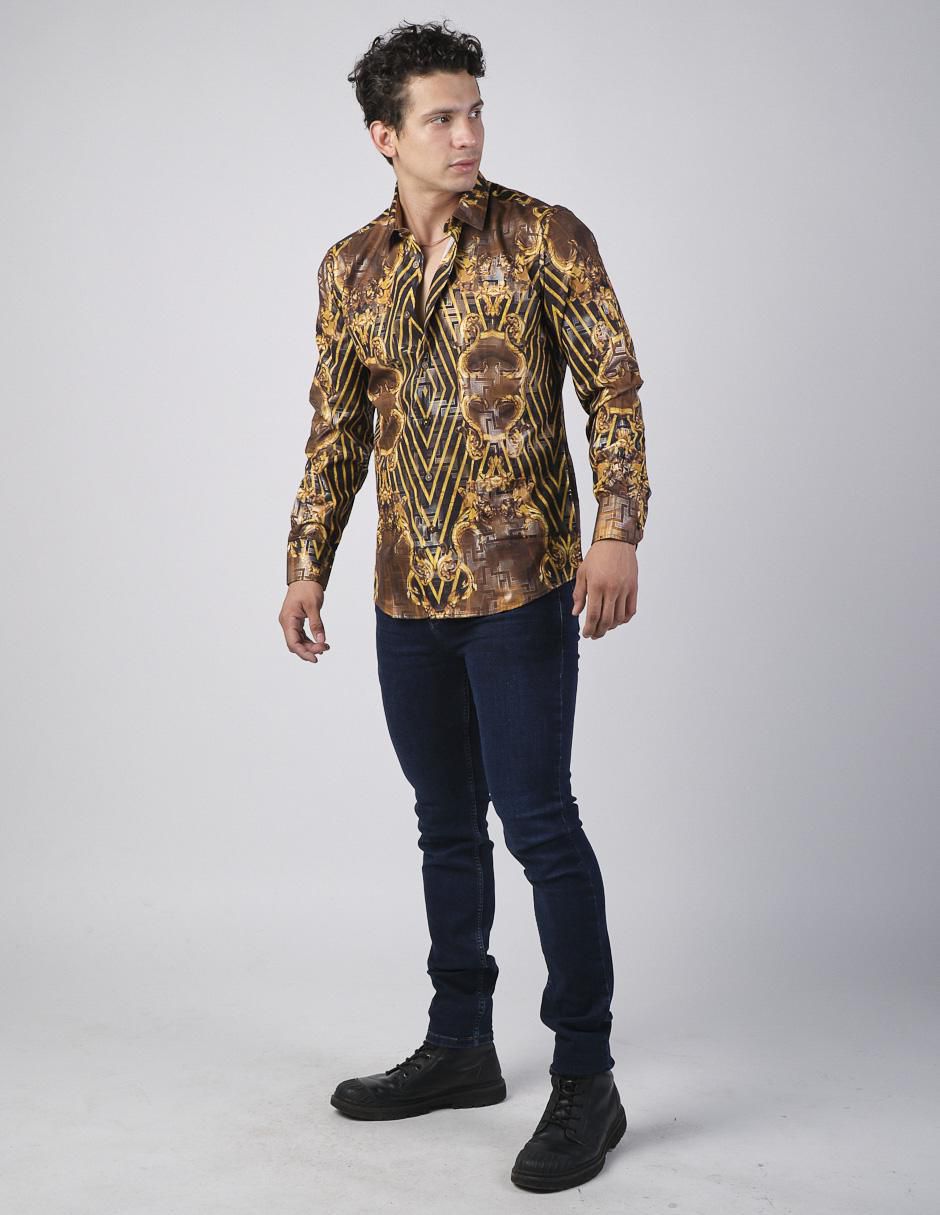 Camisa casual manga larga para hombre