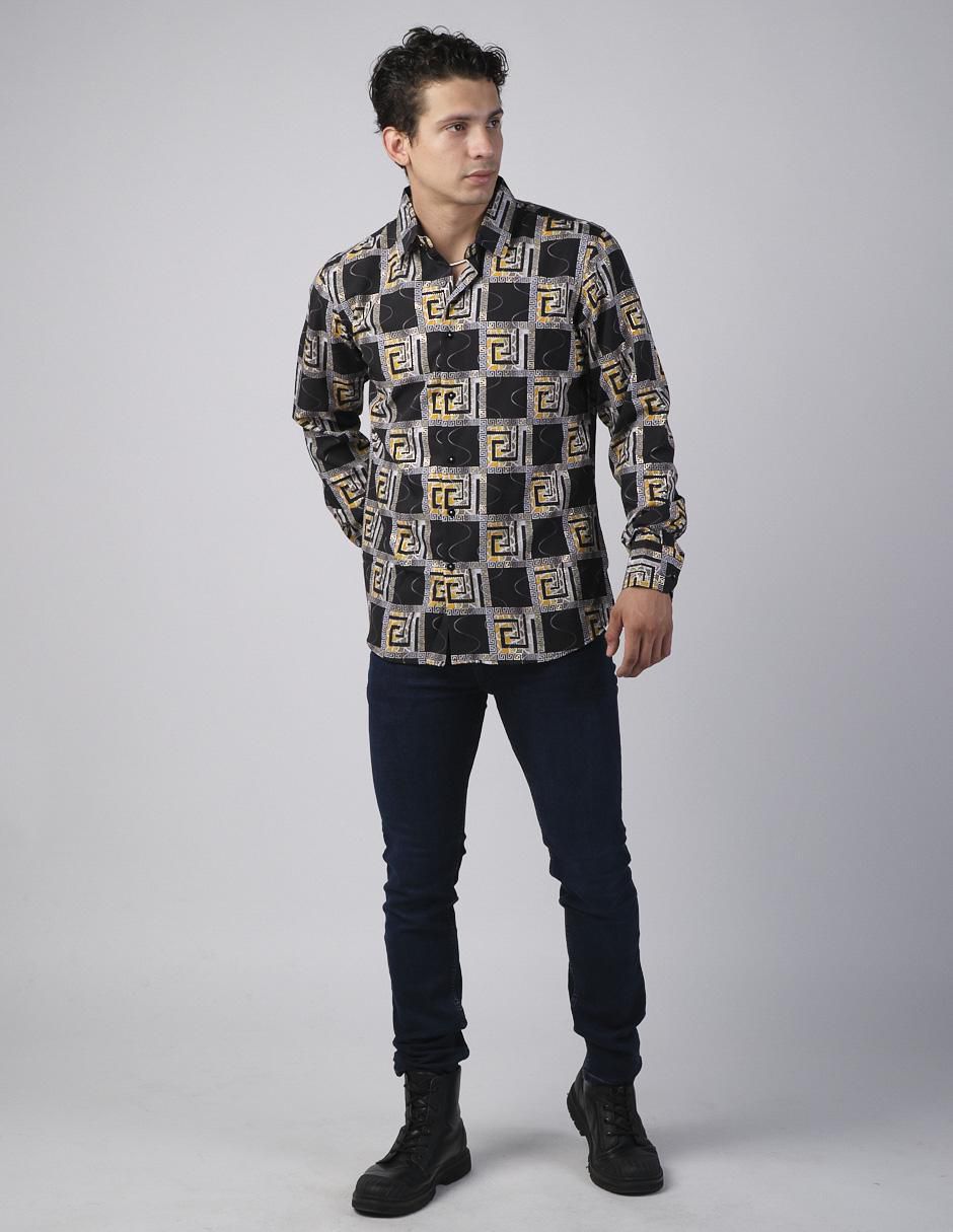 Camisa casual manga larga para hombre