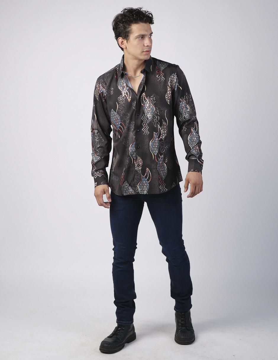 Camisa casual manga larga para hombre