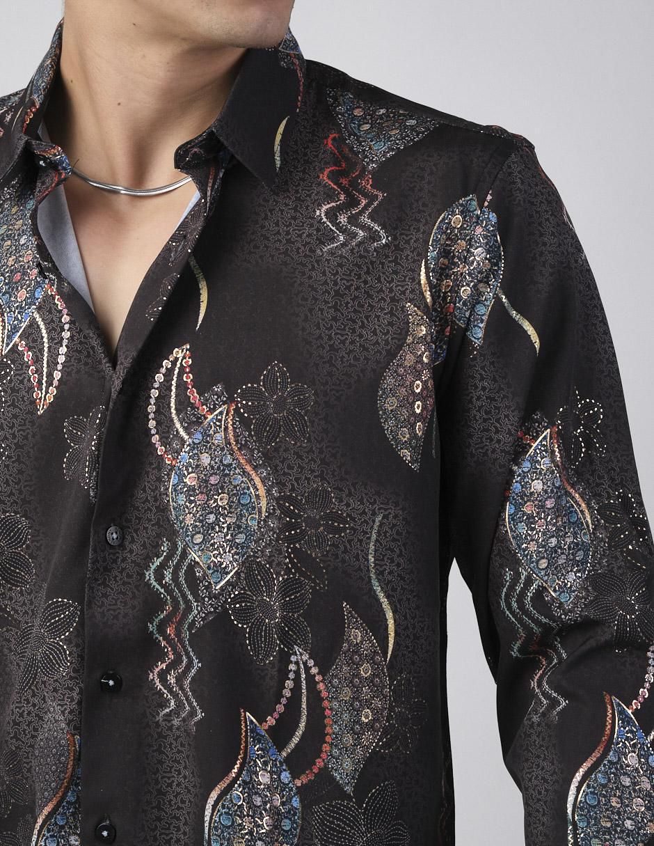 Camisa casual manga larga para hombre