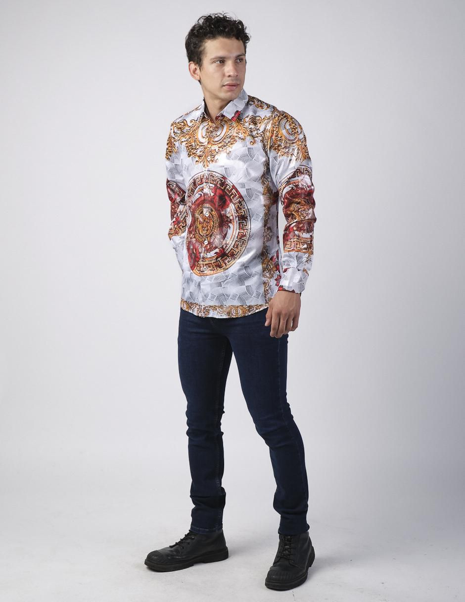 Camisa casual manga larga para hombre