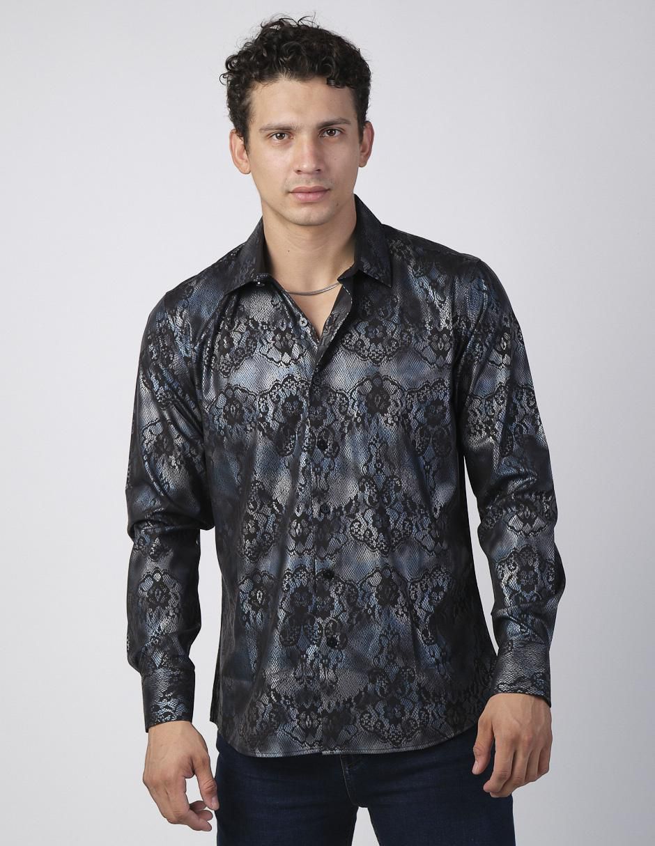 Camisa casual manga larga para hombre