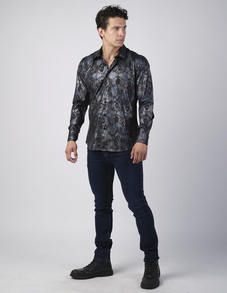Camisa casual manga larga para hombre