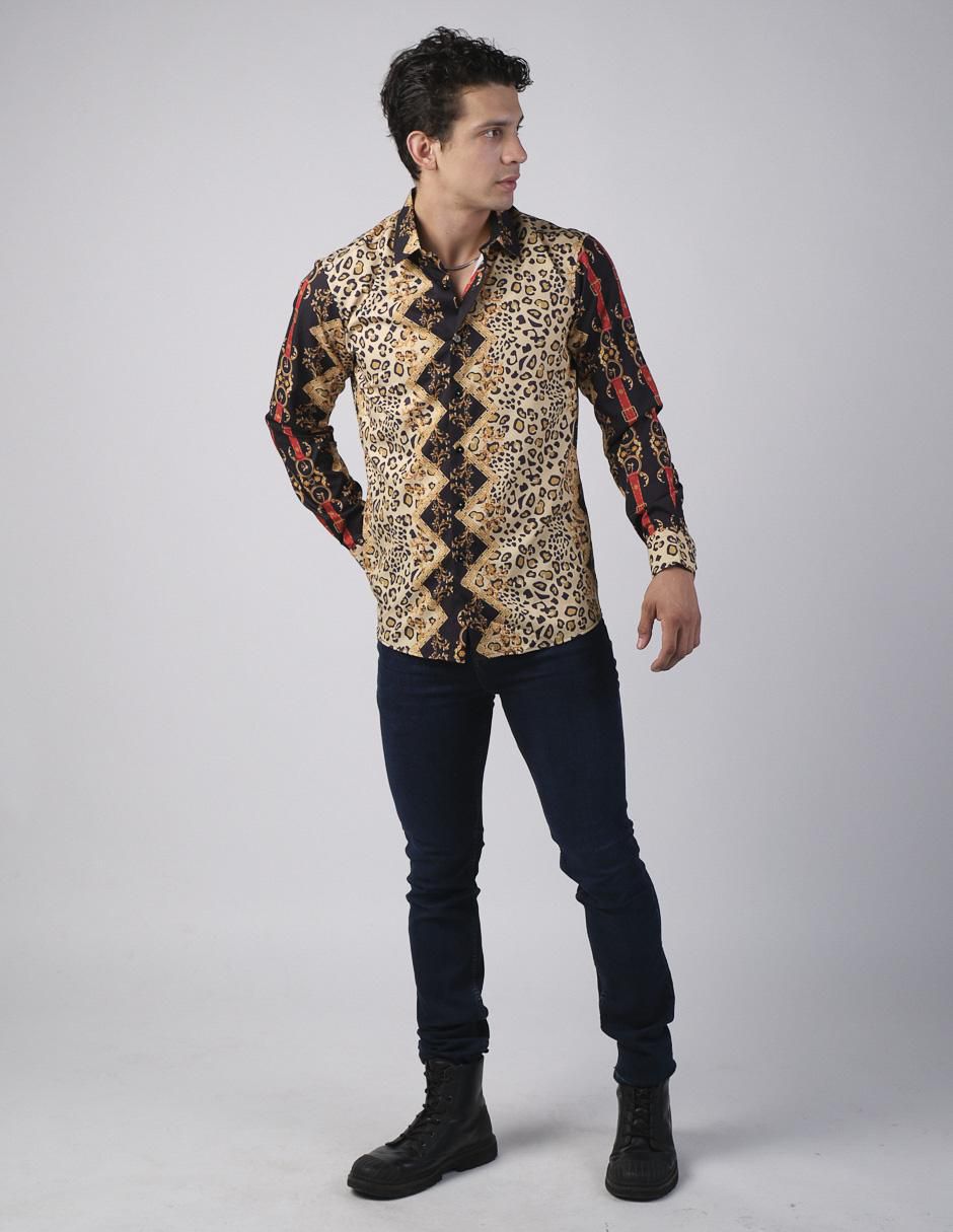 Camisa casual manga larga para hombre