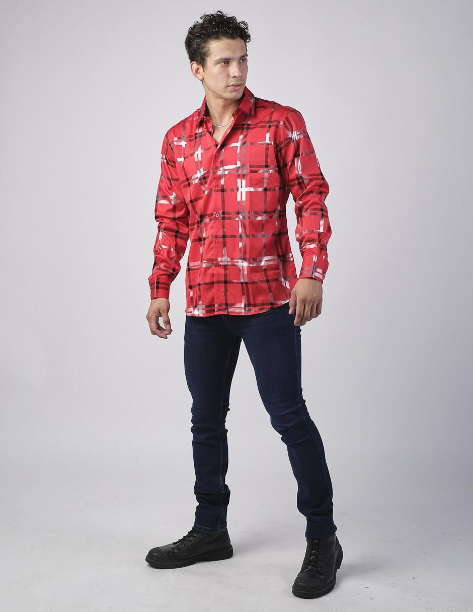 Camisa casual manga larga para hombre