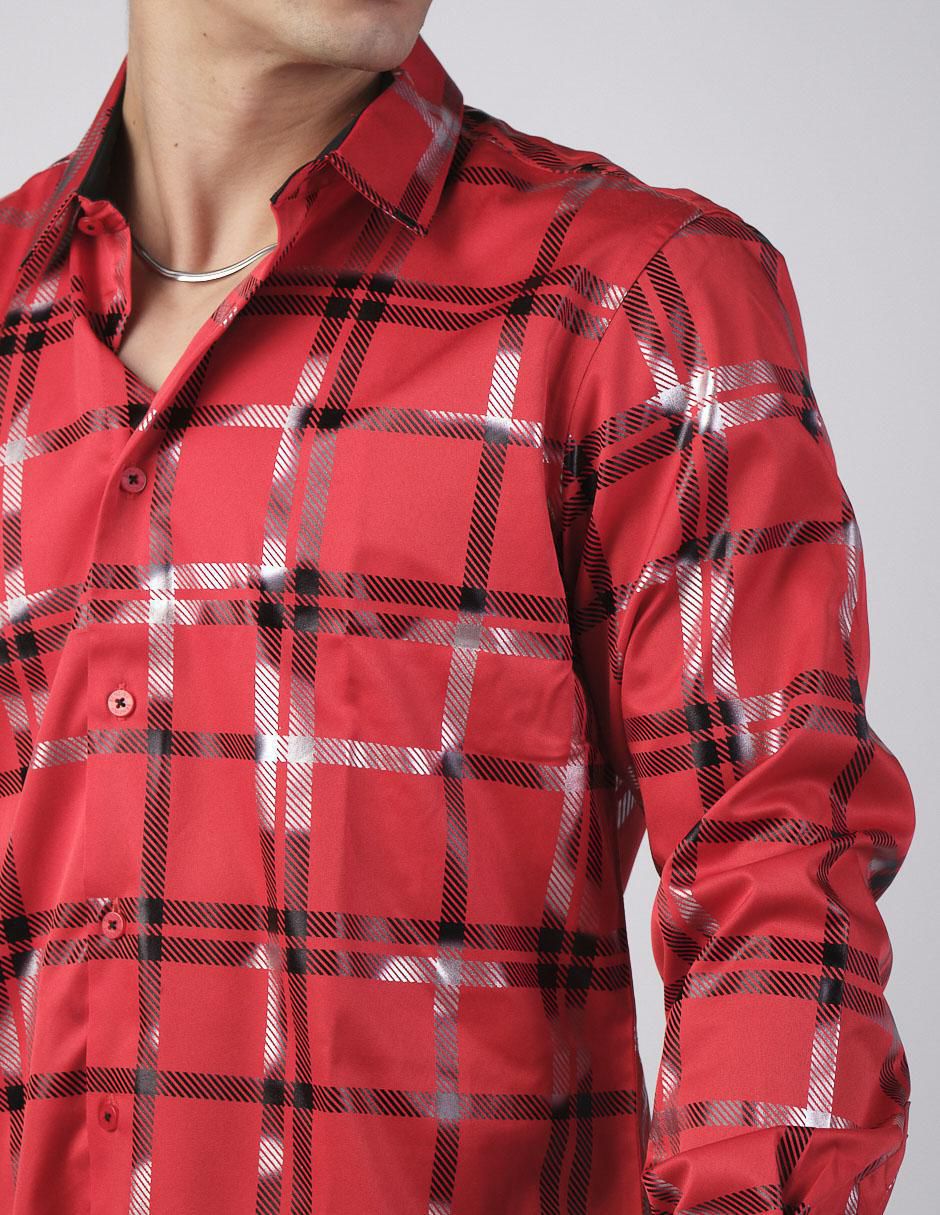 Camisa casual manga larga para hombre