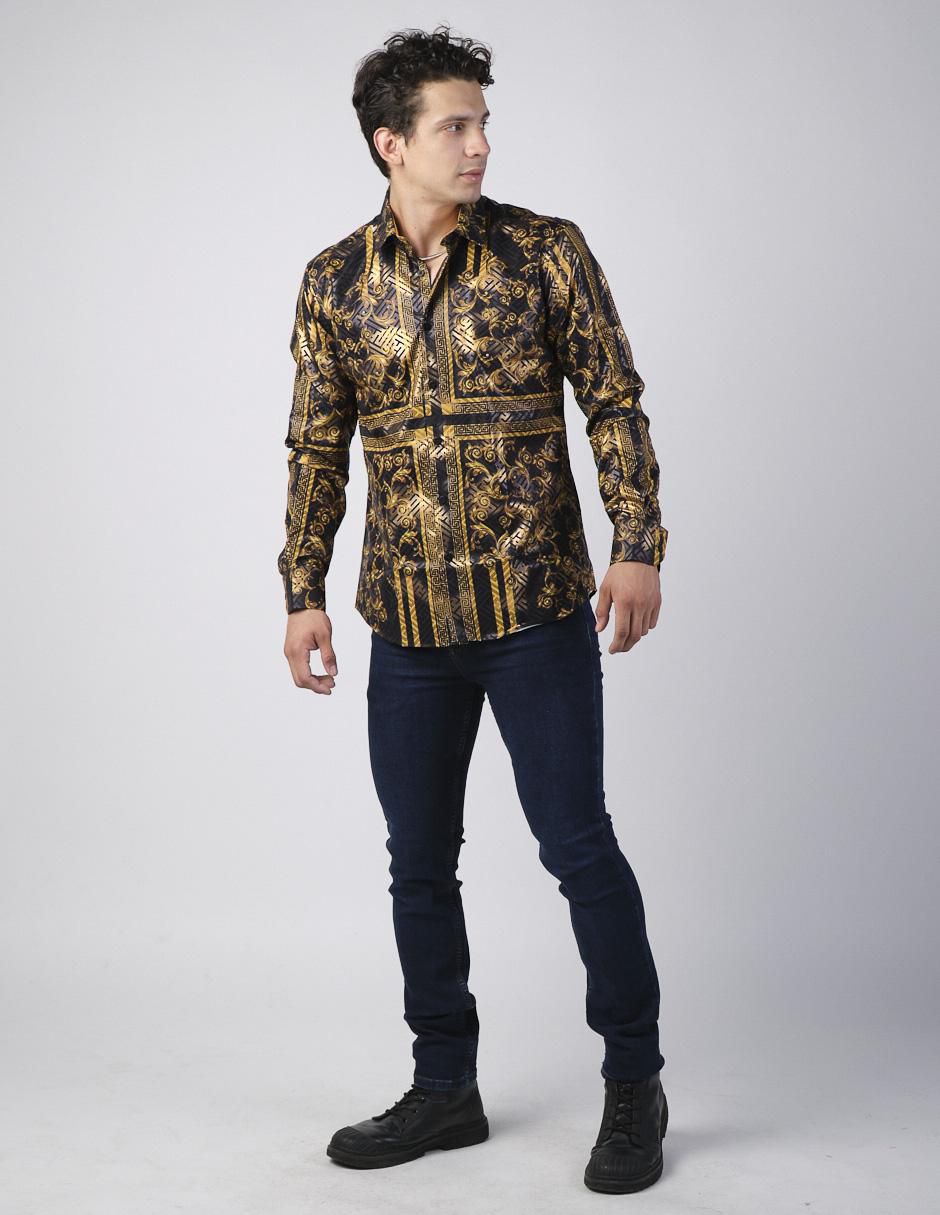 Camisa casual manga larga para hombre