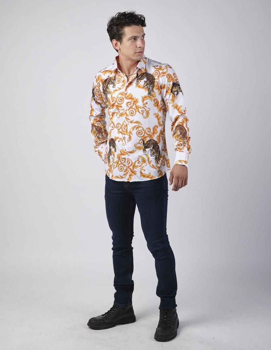 Camisa casual manga larga para hombre