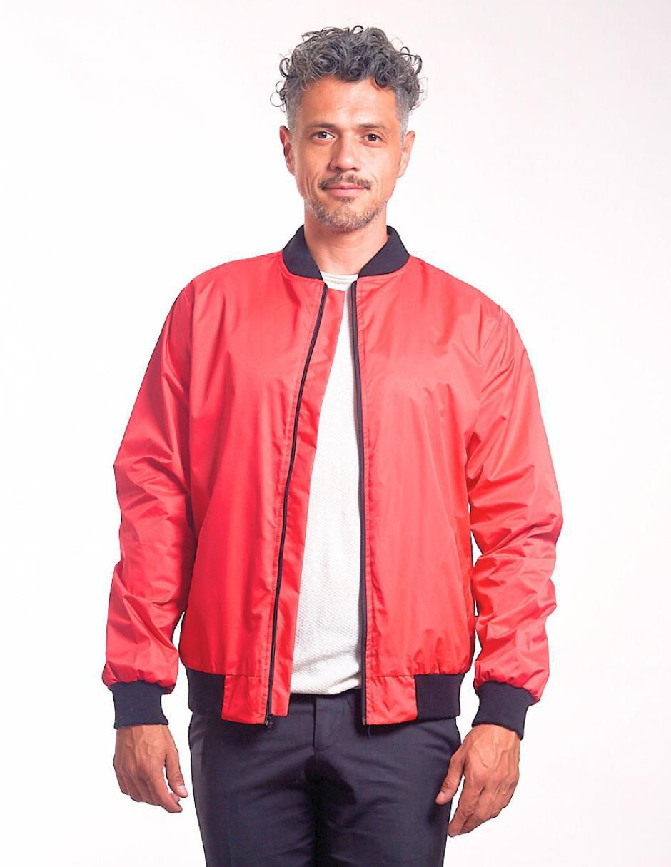 Chamarra bomber impermeable con bolsillos para hombre Chamarra bomber impermeable con bolsillos para hombre