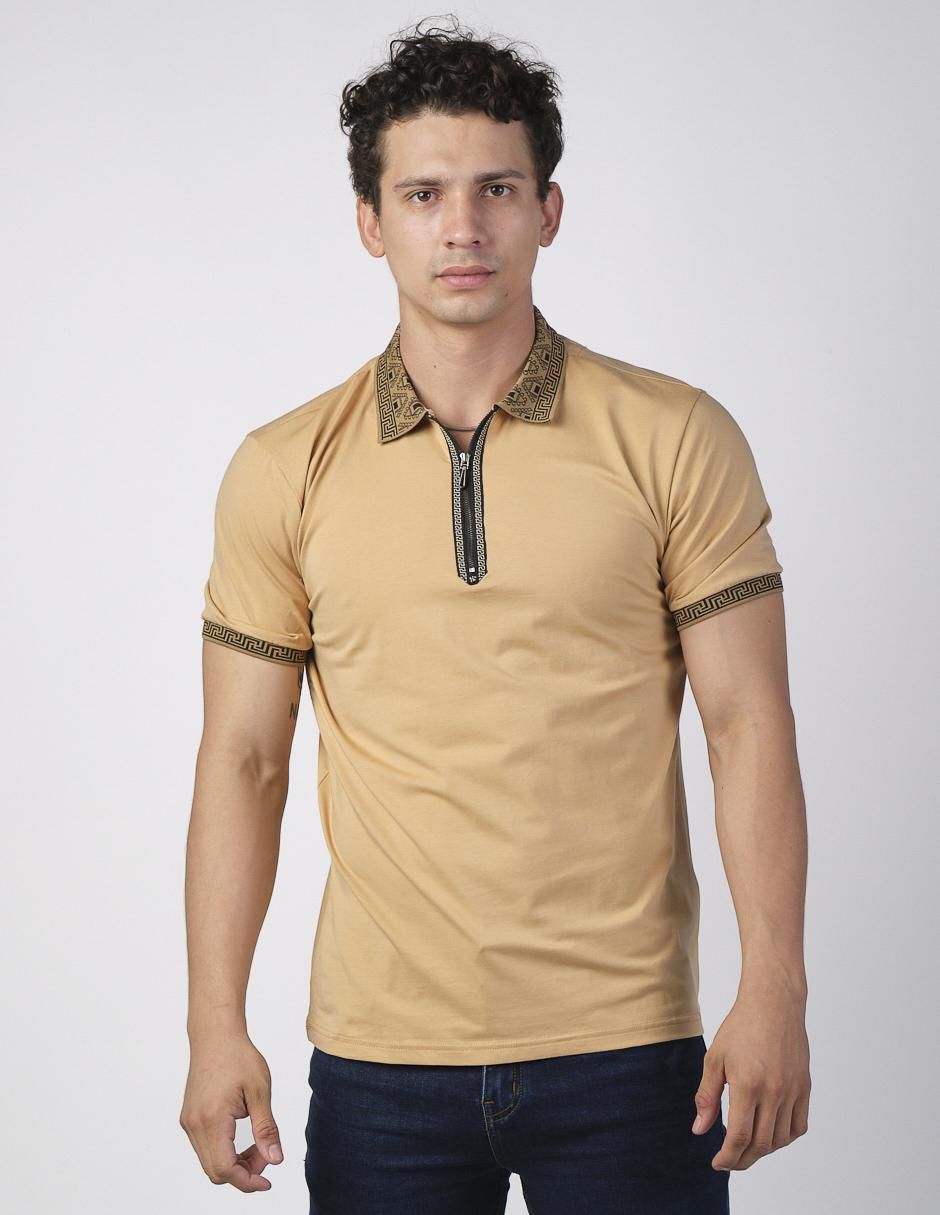 Playera tipo polo Benziny BZ-101-Khaki para hombre