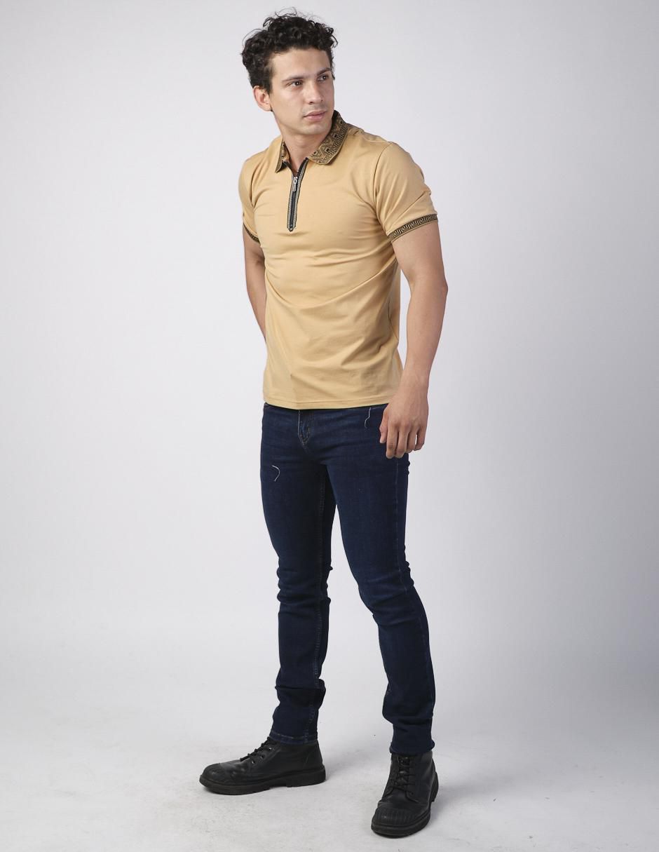 Playera tipo polo Benziny BZ-101-Khaki para hombre