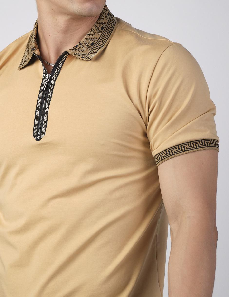 Playera tipo polo Benziny BZ-101-Khaki para hombre