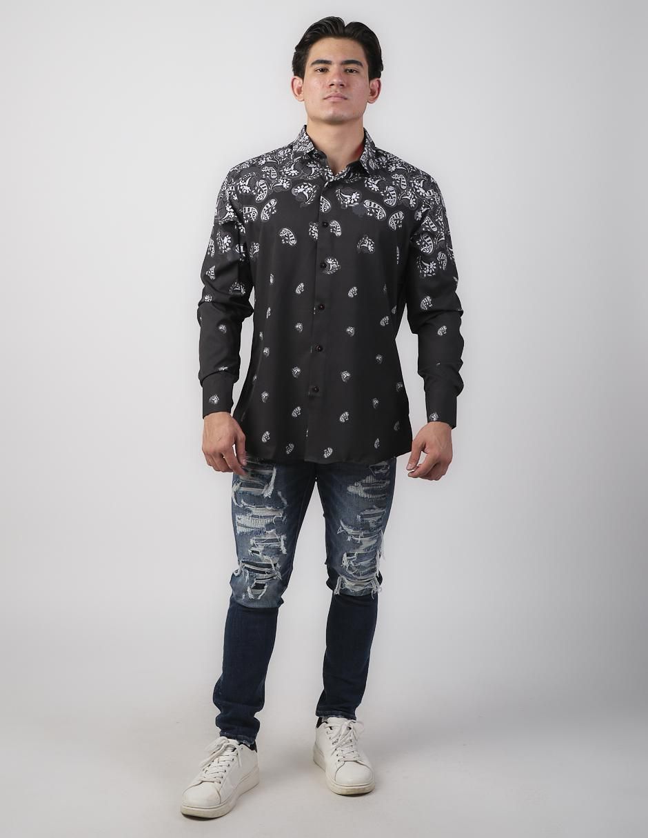 Camisa casual de algodón manga larga para hombre 2