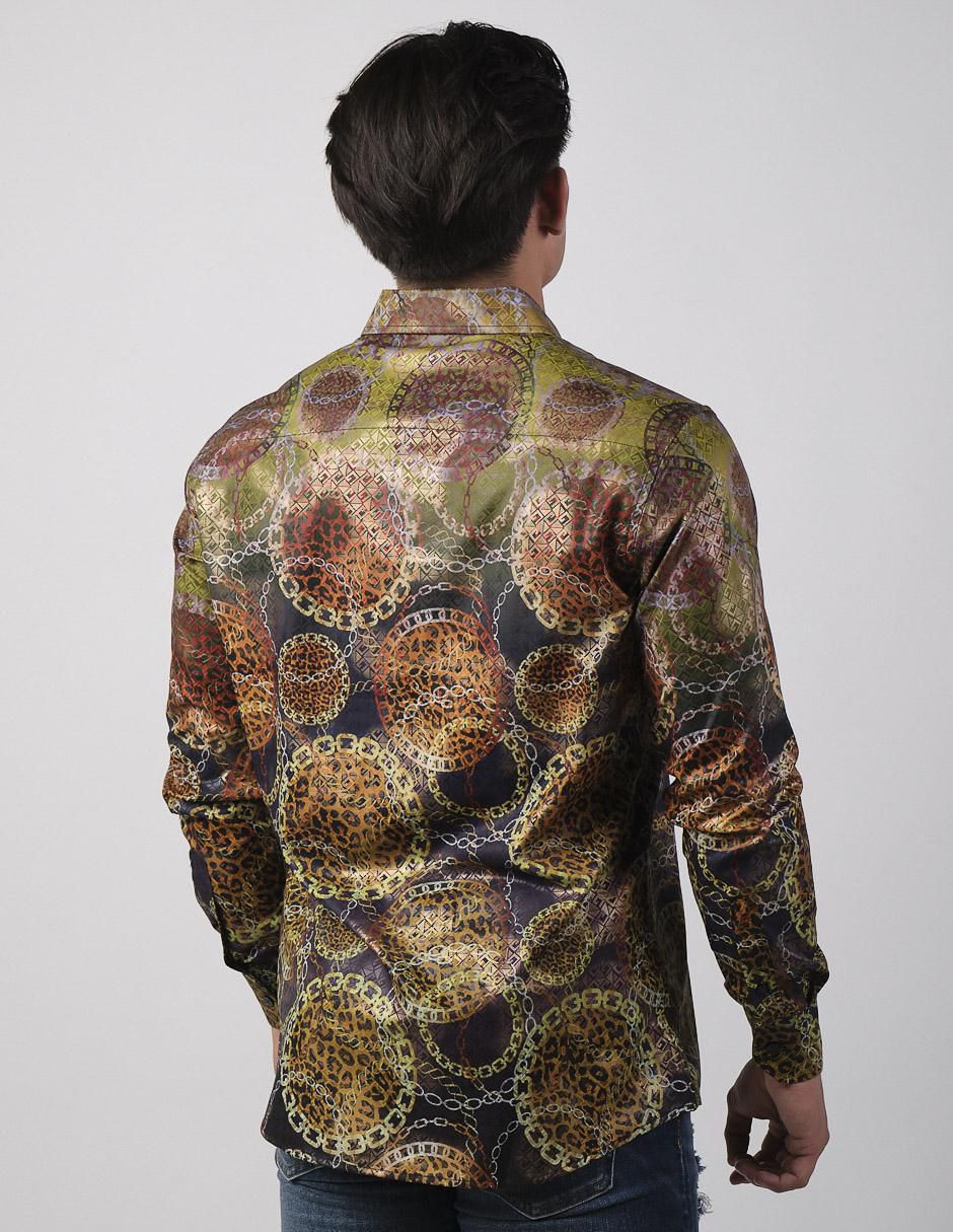 Camisa casual de algodón manga larga para hombre