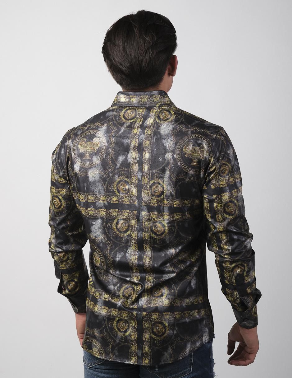 Camisa casual de algodón manga larga para hombre