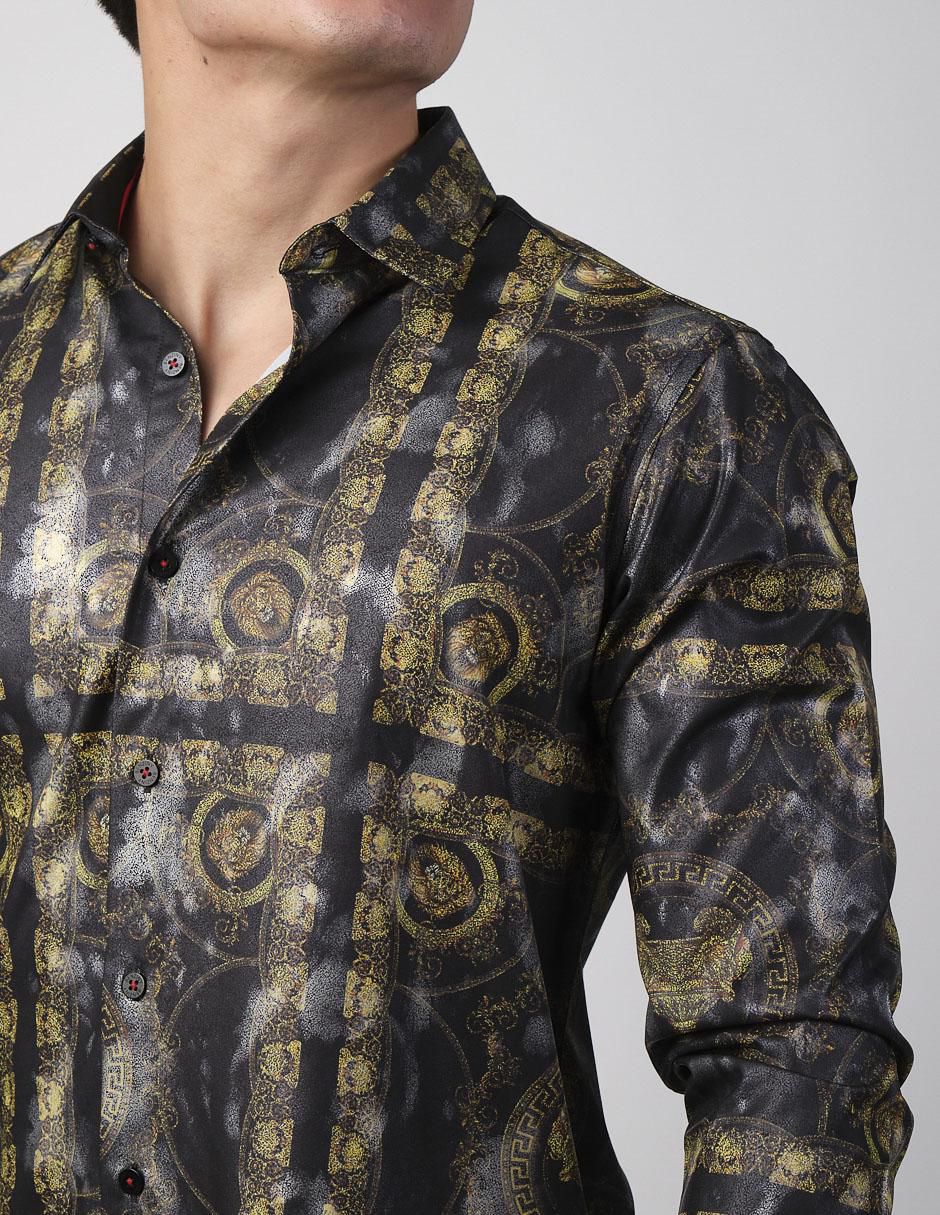 Camisa casual de algodón manga larga para hombre