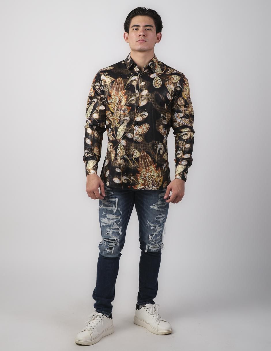 Camisa casual de algodón manga larga para hombre 4