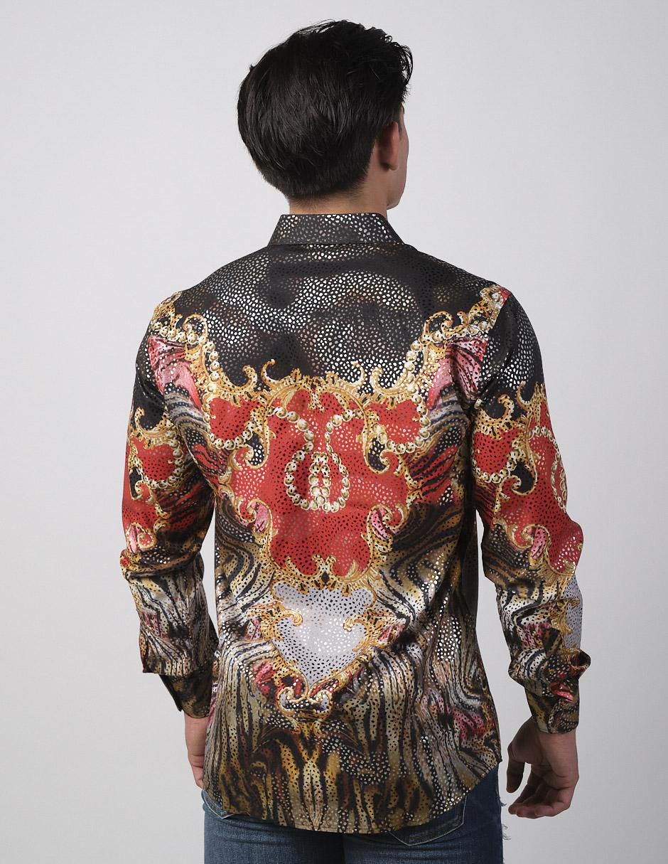 Camisa casual de algodón manga larga para hombre
