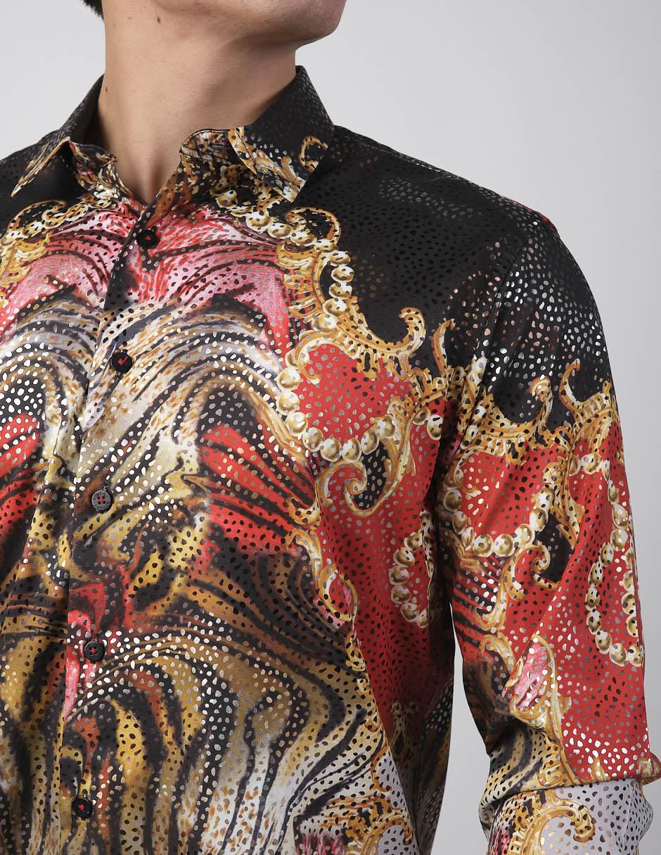 Camisa casual de algodón manga larga para hombre