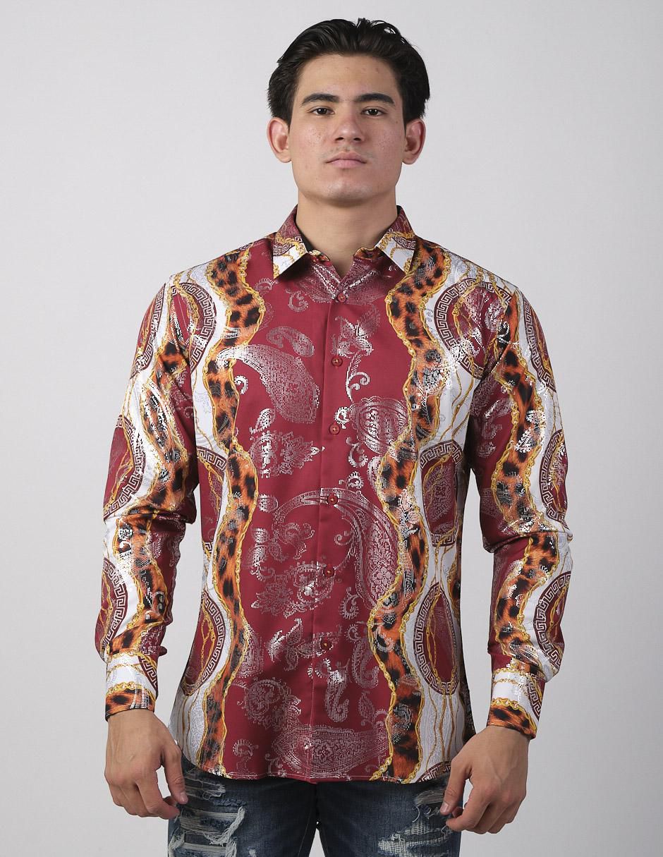 Camisa casual de algodón manga larga para hombre