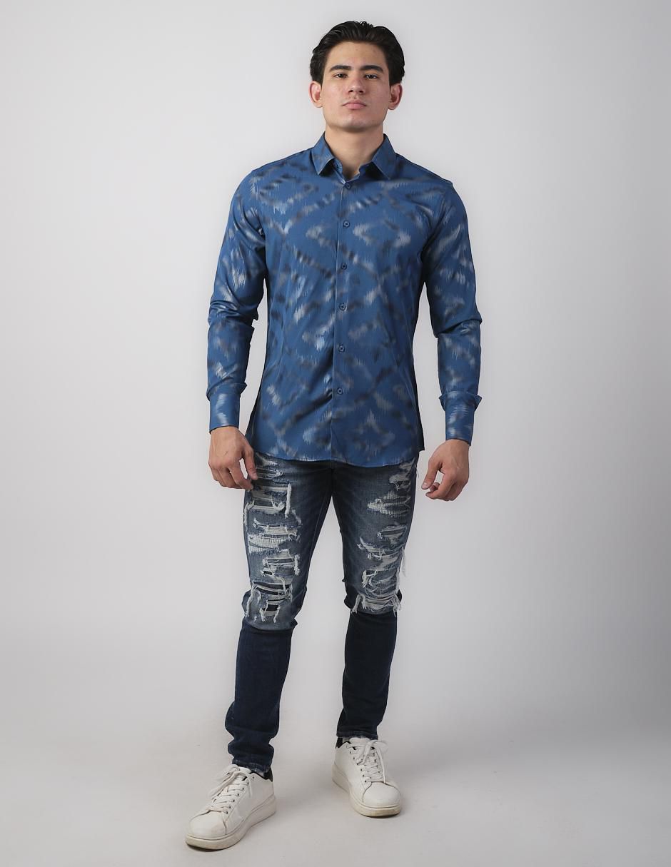 Camisa casual de algodón manga larga para hombre 3