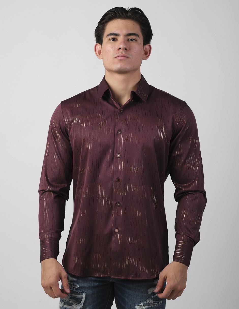 Camisa casual de algodón manga larga para hombre