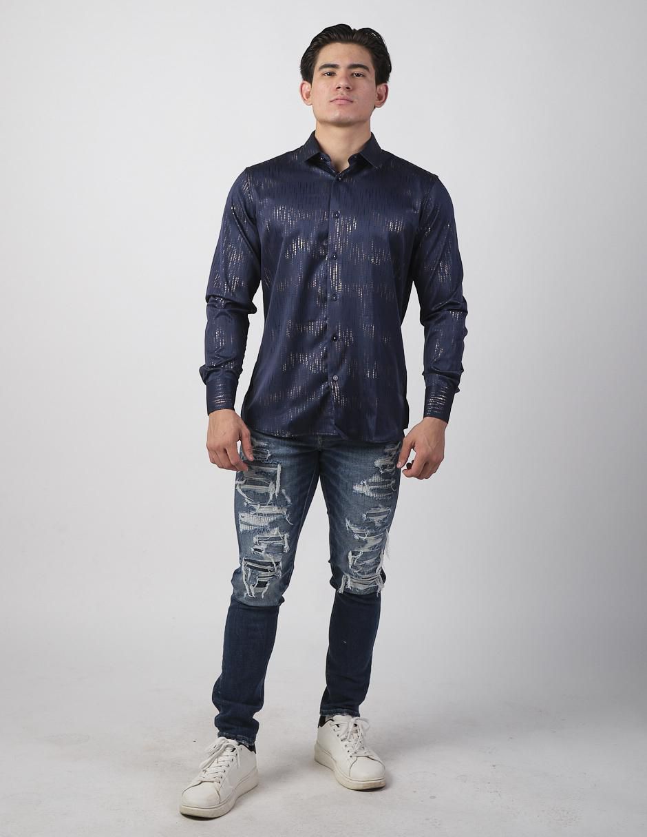 Camisa casual de algodón manga larga para hombre 3
