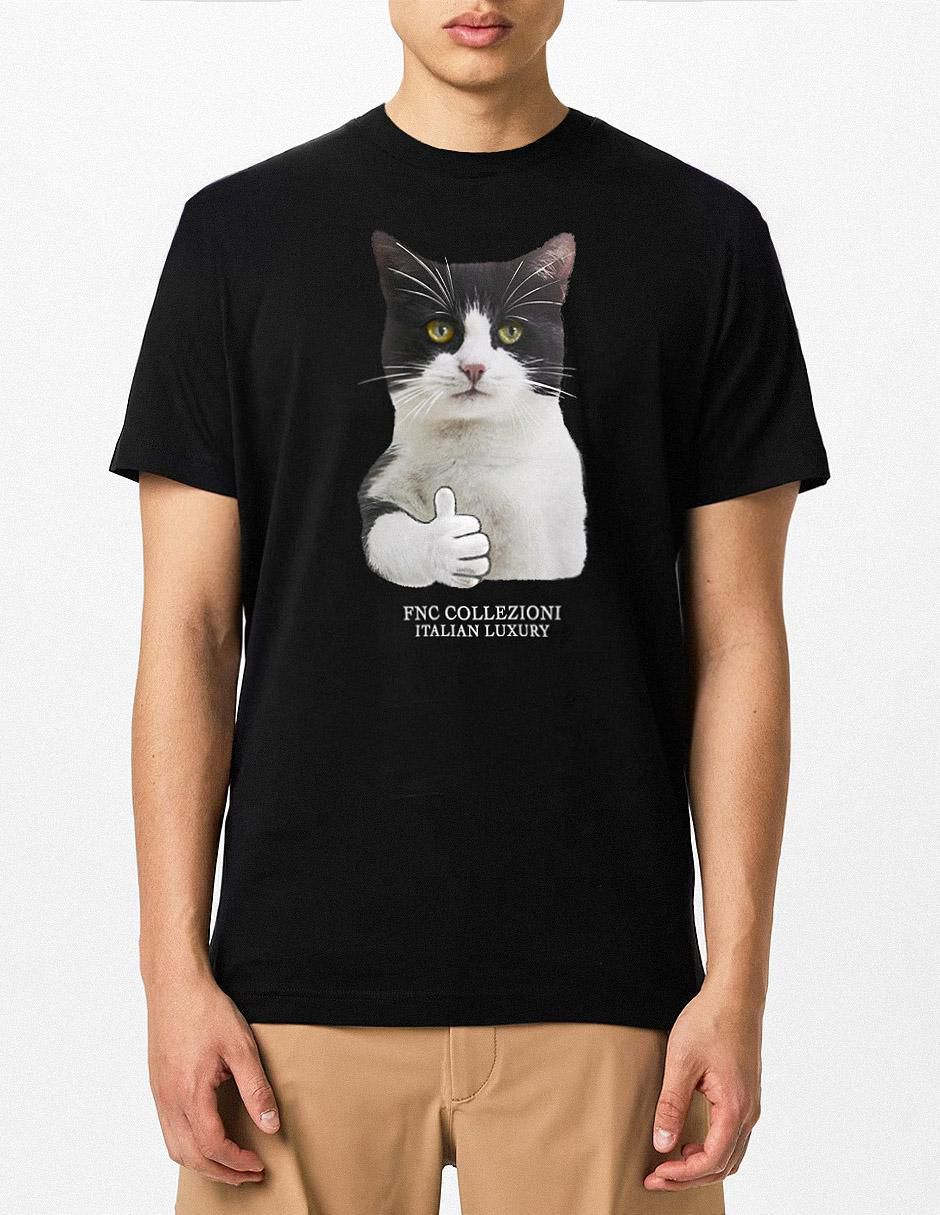 Playera Gato Ok cuello redondo para hombre Playera Gato Ok cuello redondo para hombre