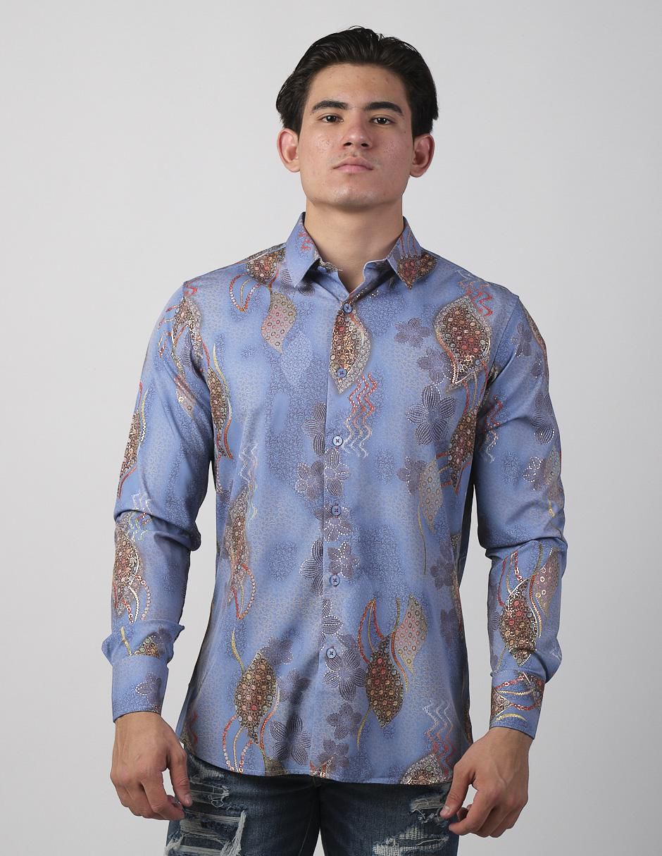 Camisa casual de algodón manga larga para hombre Camisa casual de algodón manga larga para hombre