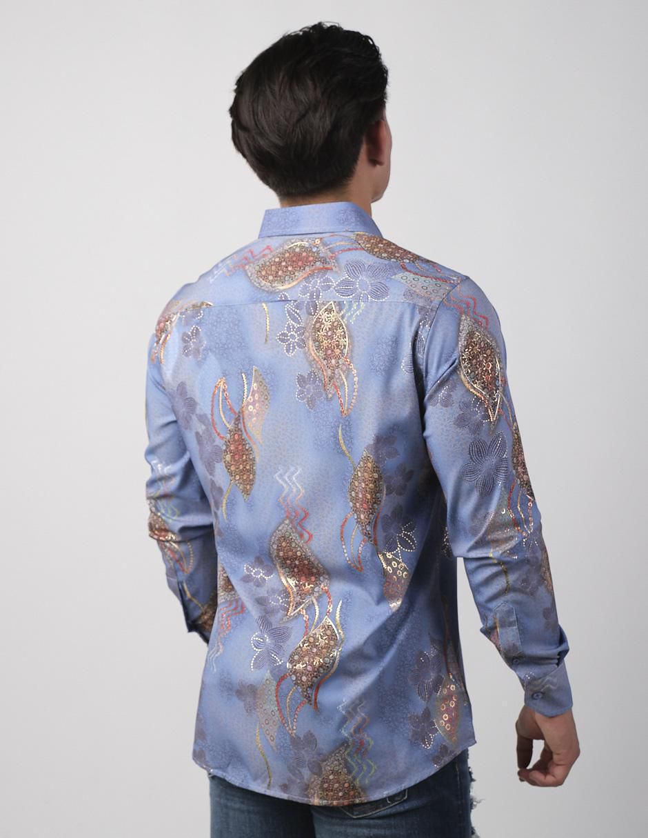 Camisa casual de algodón manga larga para hombre
