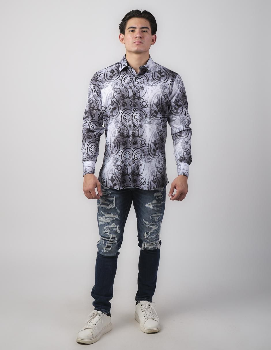 Camisa casual de algodón manga larga para hombre 3
