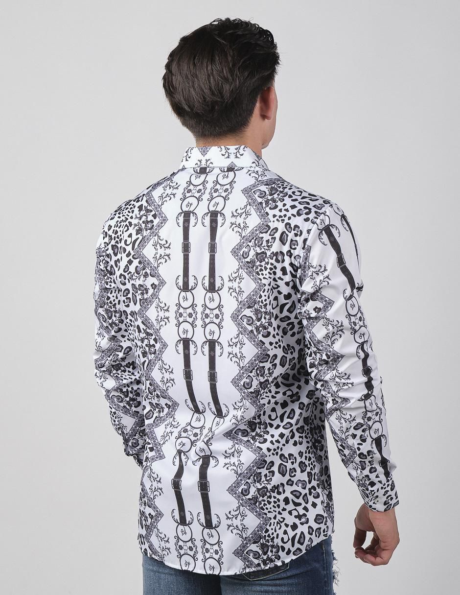 Camisa casual de algodón manga larga para hombre