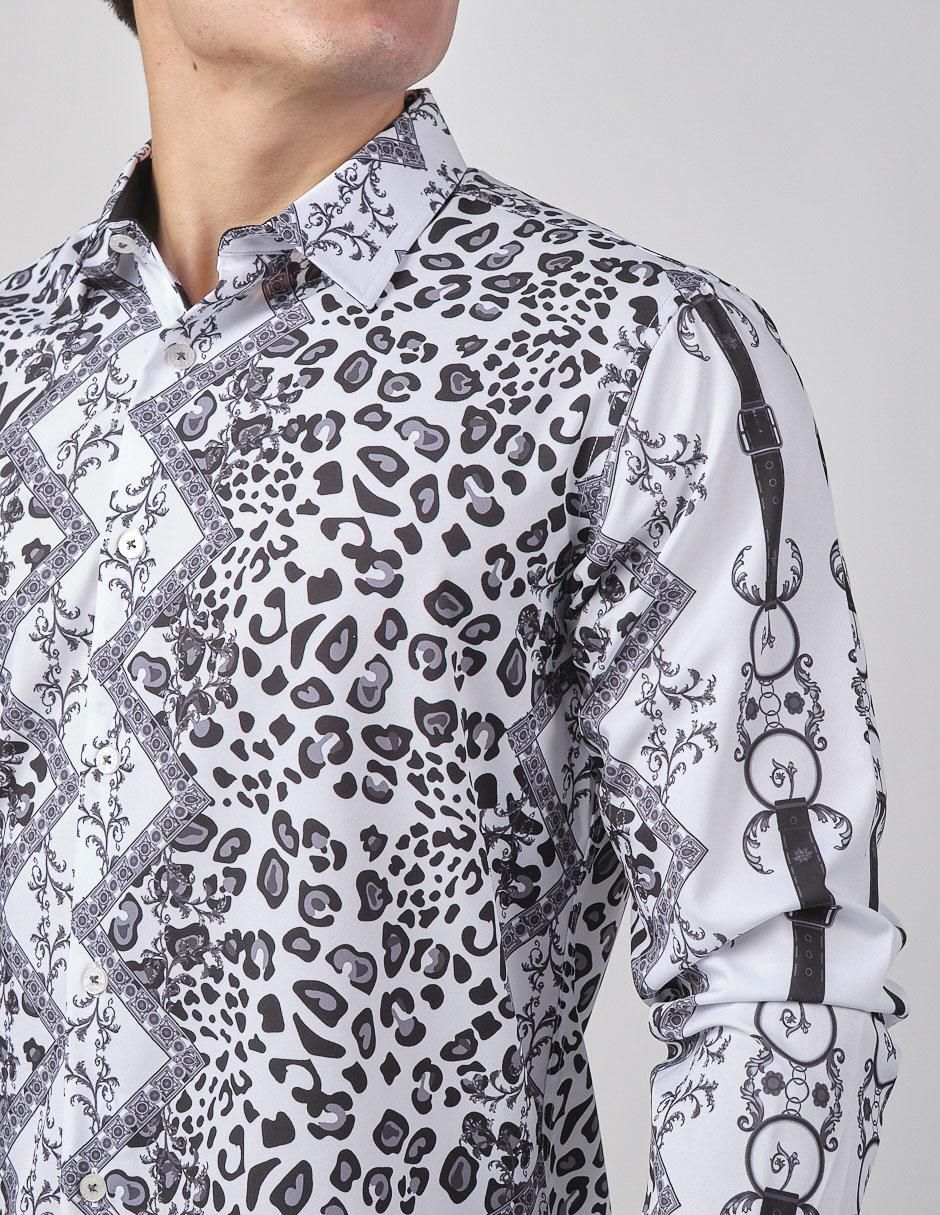Camisa casual de algodón manga larga para hombre